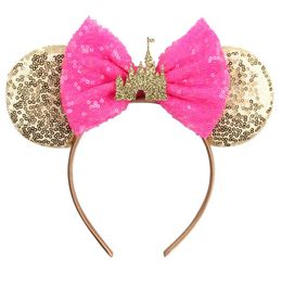 Sublimation Decoration Fashion Ears Headband Women Festival Hairband Sequins Hair Bows Character For Girls Hair Accessories Kids Party Gift Wholesale