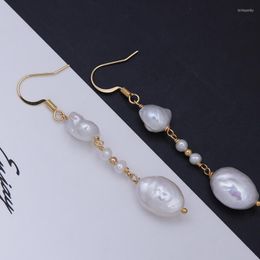 Stud Earrings S925 Silver Gold Plated Natural Freshwater Pearl Baroque Broken Beads Hand Mix And Match Beaded