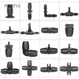 Watering Equipments Garden Irrigation Hose Sprinkler Connector Double Barb Tee Elbow Eng Plug Water Pipe Joint 8/11 Lock Fitting
