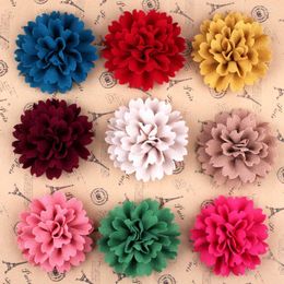 Decorative Flowers 5pcs/lot 9CM Fabric For Hair Accessories Artificial Boutique Lace Trim Patch Applique Wedding