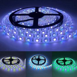 5050 RGBW Strips RGB Warm White (3000K-3500K) 4 Colors in 1 5m 16.4ft 60LEDs/m Multi-Colored LED Tape Light IP65 Waterproof DC12V Crestech168