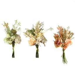 Decorative Flowers Romantic Artificial Bouquet Arrangement For Wedding Desktop Holiday