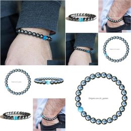 Beaded 1 Pcs Black Cool Magnetic Bracelet Beads Hematite Stone Therapy Health Care Magnet Mens Jewellery Drop Delivery Bracelet Dhgarden Dhnco