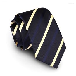 Bow Ties High Quality 2023 Designers Brands Fashion Business Casual 7cm Slim For Men Champagne Twill Necktie Work With Gift Box