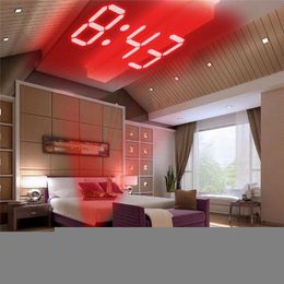 Desk Table Clocks Digital Alarm Clock LCD Creative Projector Weather Temperature Desk Time Date Display Projection USB Charger Home Clock Timer 230214