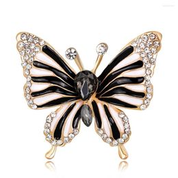 Brooches Enamel Butterfly For Women Crystal Rhinestone Insect Scarf Suit Sweater Pin Wedding Badge Jewelry