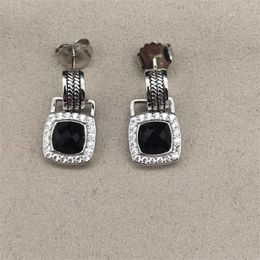 Off Wholesale Earring Earrings and Cheap Luxury designer Women 90% Store Elegant Inlaid Black Small Cystal Zircon Dangler High Jewelry Banquet Wedding Birthday Gift