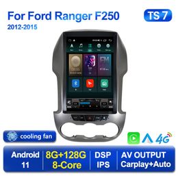 Car dvd Radio Multimedia Player Android 11 For Ford Ranger F250 2011-2015 Tesla Style Carplay GPS Navigation Head Unit Stereo 2din