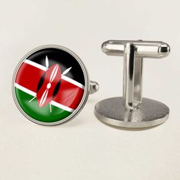 Kenya Flag Cufflinks World Flag Cufflinks Suit Button Suit Decoration for Party Gift Crafts