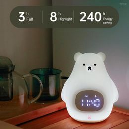 Night Lights Atmosphere Light Practical Rechargeable Kids Bear Not Dazzling Table Lamp Cute LED For Home