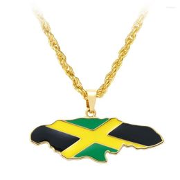 Pendant Necklaces Trendy Jamaica Map Men's Women's Fashion Glamour Jewellery Hip Hop Punk Accessories Party Gifts