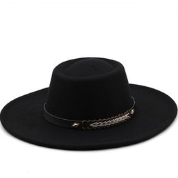 Wide Brim Hats Bucket Fedora for Women 95cm Dress Men Cap Felted Panama Church Wedding classic Band Sombreros De Mujer 230214