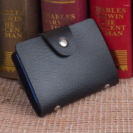 Card Holders Multi-pockets PU Leather Holder With Button Women Men Credit ID Organiser Business 24 Slots Cardholder