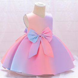 Kız Elbiseler 2023 Noel Vaftiz Born Bebek Renkli Prenses Partisi Çocuk Kostümleri 3 6 8 Ay