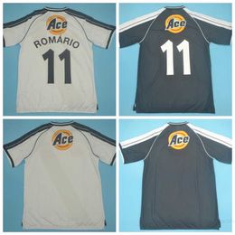 2000 2001 Soccer Vintage 11 ROMARIO Retro Jersey DEDE LUIZAO PAULO MIRANDA JUNINHO DONIZETE MATCH WORN Black White Football Shirt Kits D-J-M