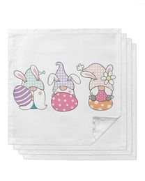 Table Napkin Easter Gnome Eggs Napkins Handkerchief Wedding Banquet Cloth For Dinner Party Decoration