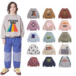 Tshirts Bobo Korean Childrens Autumn Winter Clothes for Girls Boys Babi Sweaters Kids Sweatshirts Long Sleeve Oneck Cute Tops 230213