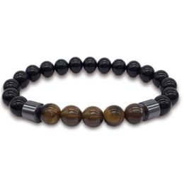 Beaded New Bracelets Lava Stone Obsidian Magnetic Hematite Beads Vert Magnit Wrist Band Men Creative Gift Drop Delivery Jewel Dhgarden Dhc6R