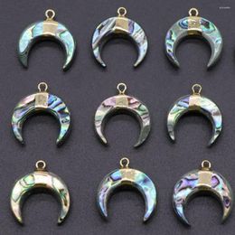Pendant Necklaces Delicate Natural Stone Labradorite Moonstone Necklace Curved Crescent Moon Women Charm Jewelry Making
