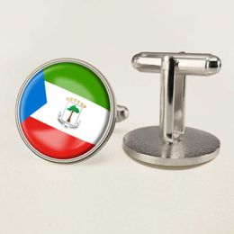 Equatorial Guinea Flag Cufflinks World Flag Cufflinks Suit Button Suit Decoration for Party Gift Crafts
