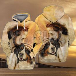 Men's Hoodies & Sweatshirts Bernese Mountain With God 3D Printed Unisex Pullovers Funny Dog Hoodie Casual Street TracksuitMen's