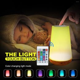 Night Lights 13 Colour Changing RGB Light Bedside Table Lamp Portable Desk Remote Control Touch Dimmable