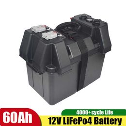 Multifunctional Battery 12V 50Ah 60Ah LiFePo4 Portable Outdoor Self-driving Travel Power Supply Vehicle Boat USB Sloar