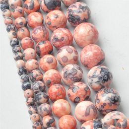 Other 8Mm Natural Dots Rainbow Stones Round Spacer Loose Beads For Necklace Bracelet Charms Jewellery Making 4Mm 6Mm 10Mm 12Mm Dhgarden Dh5Gl