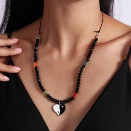 Choker Bohemian Luxury Handmade Crystal Beads Long Chain Heart Pendant Necklace Fashion Women Vintage Sweater Jewellery