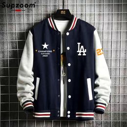 Mens Jackets Supzoom Arrival Letter Rib Sleeve Cotton Top Fashion Single Breasted Casual Bomber Baseball Jacket Loose Cardigan Coat 230214