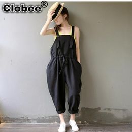 Women's Jumpsuits & Rompers Plus Size Womens Jumpsuit Sleeveless Loose Pants Causal Cotton Linen Harem Romper Playsuit 2023 Spring M-3XL