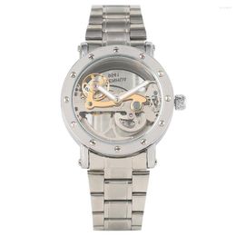 Wristwatches Men's Watch Hollow Out Automatic Mechanical Stainless Steel Skeleton Practical Luminous Function Wristwatch
