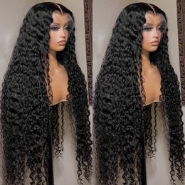 Lace s 13x6 HD Transprent Human Hair For Women Brazilian 32 Inch Deep Wave 13x4 Front Water Curly Frontal 230214