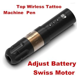 Tattoo Machine Professional Portable Wireless Pen Swiss Motor Strong Quiet Fast Charging Battery 1800mA/h