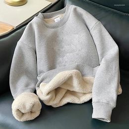 Men's Sweaters Autumn Winter Mens Warm Fleece Sweatshirts Fuzzy Hoodless Wool Liner Sweater Thermal Underwear Pullover Long Sleeve Tops