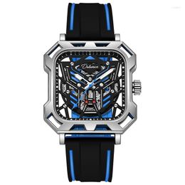 Wristwatches Relogio Masculino Watch Men Luxury Automatic Mechanical Square Skeleton Dial Men's Watches Luminous Waterproof For