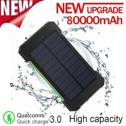 Banca di potenza solare da 80000Mah con 2 porte USB un must per la giornata solare per viaggi Powerbank per smartphone Samsung iPhone13 Y220518228R