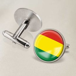 Bolivian Flag Cufflinks National Flag Cufflinks of All Countries in the World Suit Button Suit Decoration for Party Gift Crafts