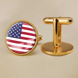 American Flag Cufflinks All Over the World Suit Button Suit Decoration for Party Gift Crafts