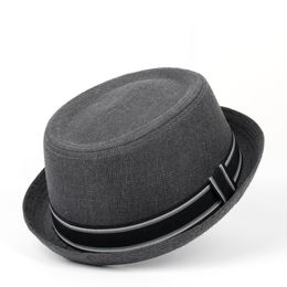 Wide Brim Hats Bucket Men Fedora Flat Pork Pie For Gentleman Dad Bowler Porkpie Jazz Big Size S M L XL 230214