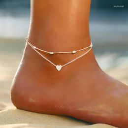 Anklets Bohemian Colourful Crystal Seed Beads Heart For Women Summer Ocean Beach Scallop Shell Ankle Bracelet Foot Leg Jewellery