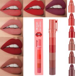 Lip Gloss 6pc/set Mini Lipstick Set Color Collection Matte Velvet Sexy Red Not Dry Waterproof Tint Long Lasting Cosmetics