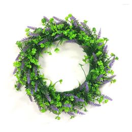 Decorative Flowers Romantic Lavender Graland Farmhouse Decor Artificial Wreath For Wedding Celebration Decoration House Party Supplies