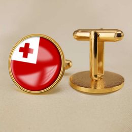 Tonga National Flag Cufflinks All Over the World National Flag Cufflinks Suit Button Suit Decoration for Party Gift Crafts
