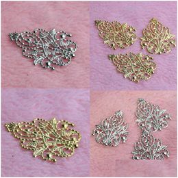 Other 20Pcs Gold/Sier Leaves Filigree Wraps Connectors Metal Crafts Connector For Jewellery Making Diy Accessories Charm Penda Dhgarden Dhviw