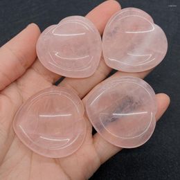 Charms Wholesale 1pc/bag Natural Stone Powder Crystal Decompression Artefact 40mm Heart Shaped Thumb Presser Home Decor Healing