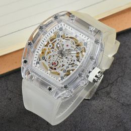 Wristwatches Men's 43mm Mechanical Watch Luminous Waterproof Tonneau Man Wristwatch Manufacturers Supply Plastic Shell Barrel Type