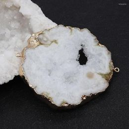 Pendant Necklaces Natural Stone Druzy Crystal Connector Pendants For Jewelry Making DIY Necklace Healing Crystals Geode Quartz Charms