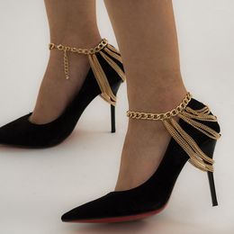 Anklets Trendy Multilayer Tassel Chain Lady High Heel Shoe Simple Foot Ankle Beach Jewelry Bracelet For Women Girl Anklet Gifts