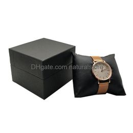 Jewellery Boxes 5Pcs Packaging Cases Black Paper With Veet Cushion Pillow Watch Storage Bracelet Organiser Gift Box 642 Q2 Drop Delive Dhopq